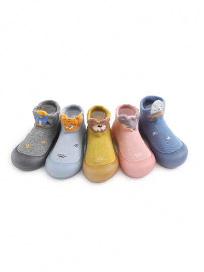 1 Pair Kids Anti-Slip Walking Shoes With Socks, Babies Indoor Shoes