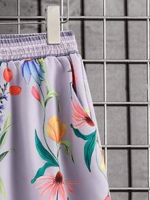 Manfinity Homme Men Plus Floral Print Shirt & Shorts Without Tee - Multicolor - View 7