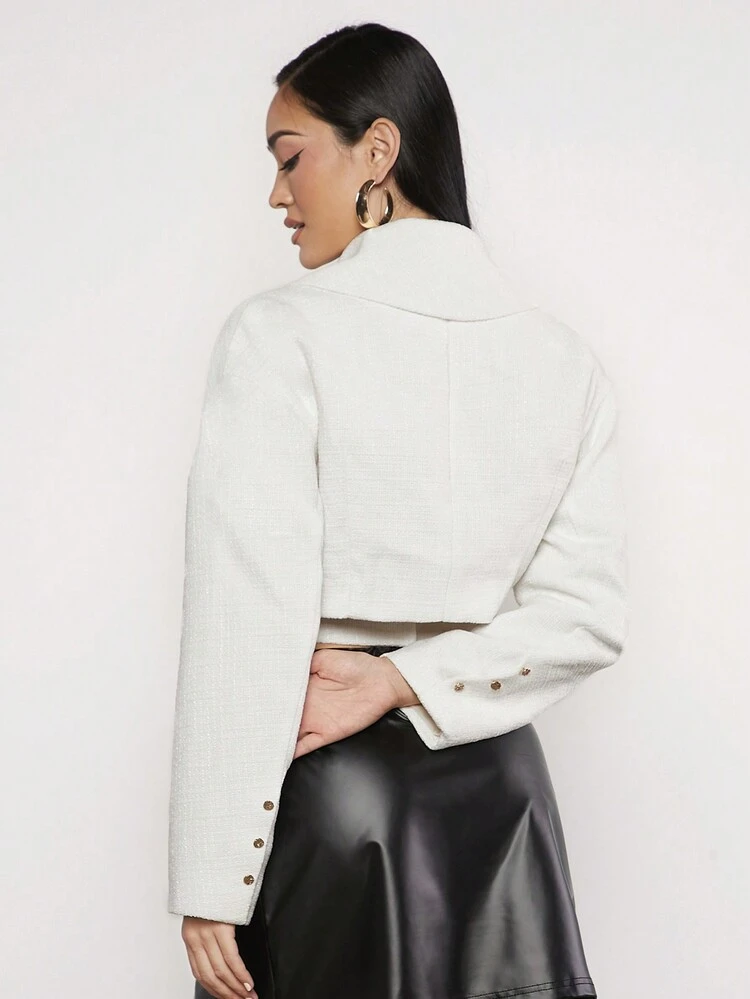 Solid Wrap Crop Overcoat