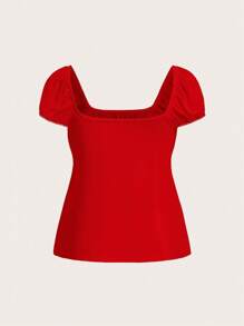 SHEIN MOD 素色前繫帶T恤