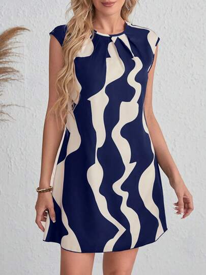 SHEIN Clasi 撞色直筒洋裝