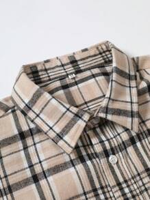 男士格紋前排扣襯衫