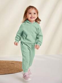 Cozy Pixies Bebé niña Pantalones deportivos con capucha de manga raglán - verde menta - Ver 5