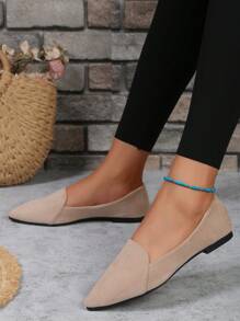 Damesschoenen met puntige neus, lichtgewicht en antislip patchwork, grote maten, voor lente/herfst