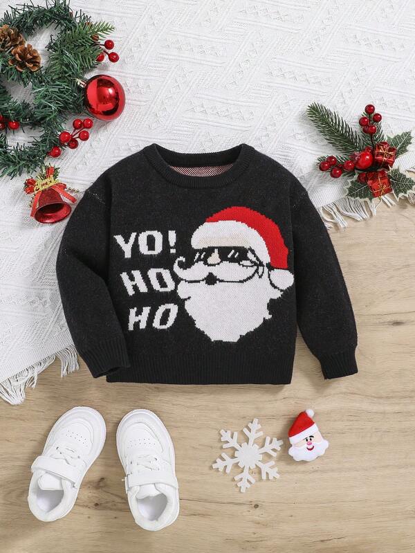SHEIN Babyjongen Kerstmanpatroon Truien Voor Kerstmis
