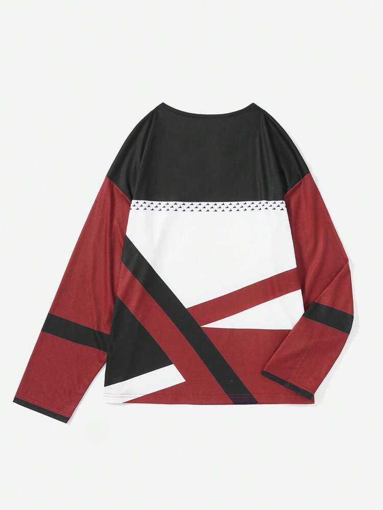 Color Block Geo Print Tee