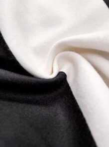 Maija Two Tone Button Front Overcoat - Black and White - View 7