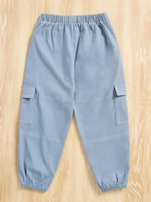 SHEIN 男童（小）褲子 - 藍色 - 查看 2