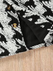 Baby Boy Houndstooth Print Button Front Overcoat - Multicolor - View 10
