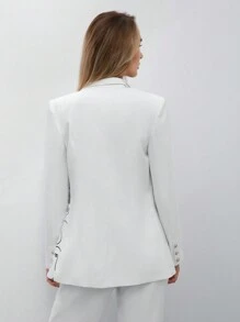 BizChic Figure Graphic Single Button Blazer