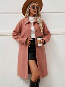 Chiquease 雙口袋落肩袖外套 - 紅色 - 查看 1