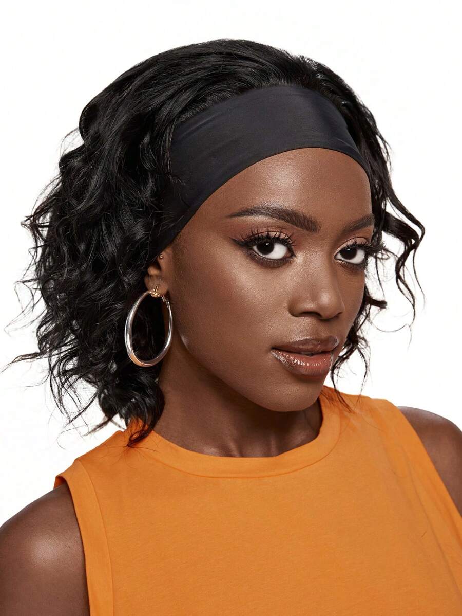 Body Wave Headband Wig Short Human Hair Wigs With Head Band Affordable