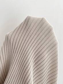 SHEIN Privé Jersey de cuello barco tejido de canalé - Albaricoque - Ver 6