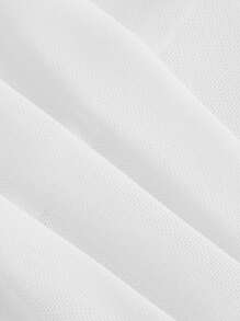 SHEIN MOD Plus Ruched Mesh Tube Top - White - View 3