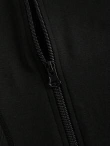 SHEIN Yoga Basic Hơn Chất rắn Dây kéo Jacket thể thao - màu đen - Xem 3