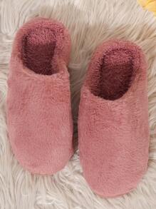 Minimalist Fluffy Bedroom Slippers - Dusty Pink - View 4
