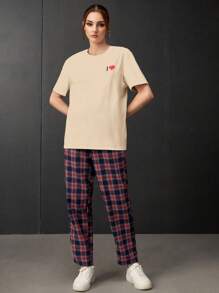 Manfinity VCAY Men 1pc Heart & Letter Graphic Tee