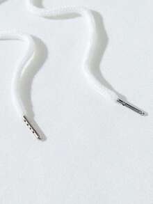 男士汽車和標語圖案抽繩連帽衫 - 白色 - 查看 4