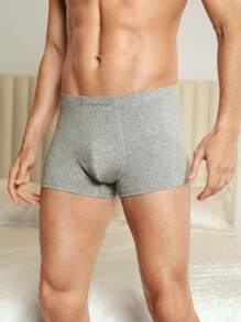 Men Solid Boxer Brief - Grey - View 4