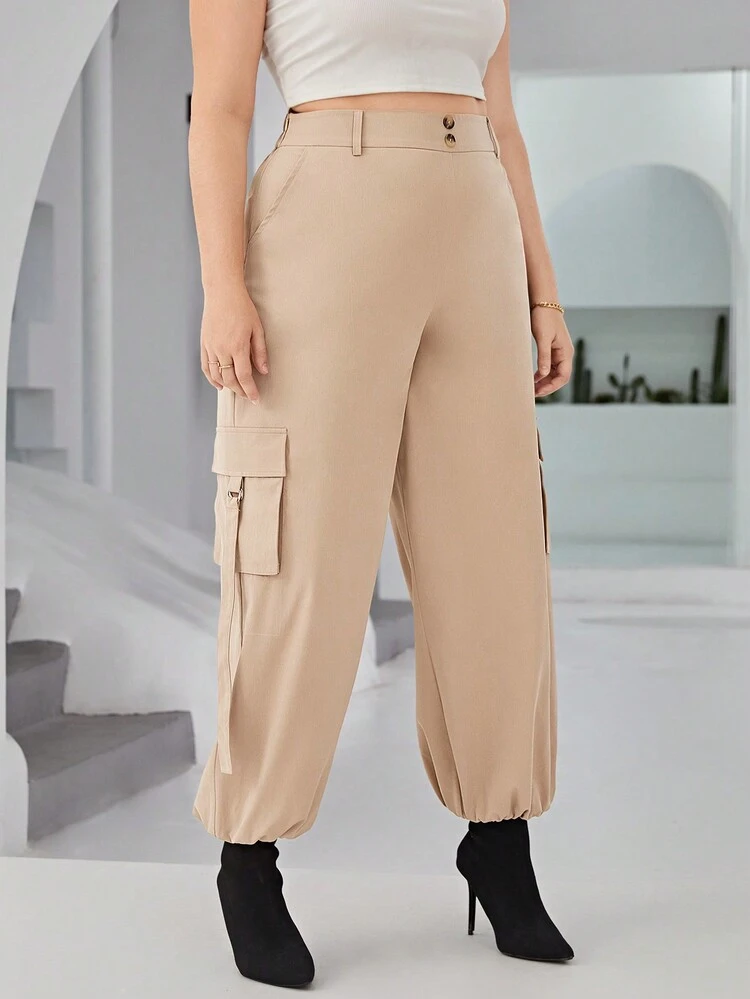 Plus Flap Pocket Side Cargo Pants