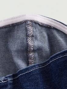 SHEIN EZwear Solid Denim Tube Top - Blue - View 3