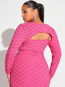 SHEIN SXY Plus Cut Out Front Top - Pink - View 2