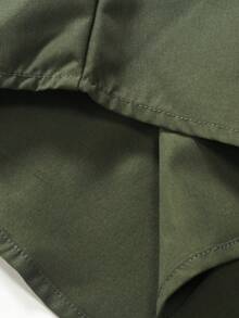 Manfinity Homme Men Plaid Print Pocket Patched Shirt - Army Green - View 6