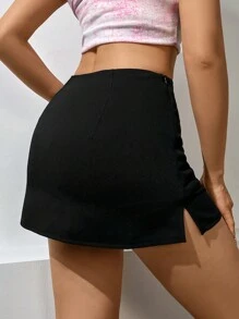 Flirla Falda ajustada unicolor de talle alto
