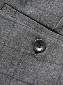 Men 1pc Plaid Single Button Blazer & 1pc Suit Pants - Grey - View 6