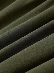 SHEIN MOD Solid Frill Trim Ruffle Hem Skirt - Army Green - View 3