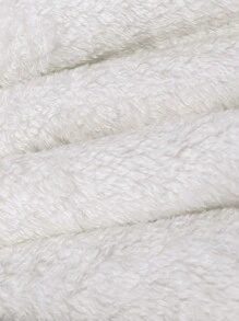 SHEIN Tween Boy 1pc Patch Detail Fuzzy Trim Hooded Thermal Lined Padded Coat - Black - View 6