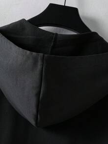 Manfinity Homme Loose-Fit Men's Slogan Graphic Zip-Up Hoodie - Black - View 5