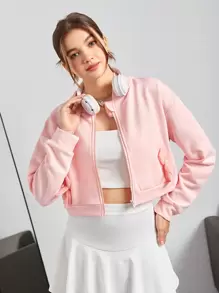 SHEIN Explorewe Teen Girls Drop Shoulder Zip Up Hoodie