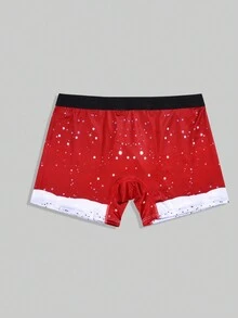 Hombres Calzoncillos boxer con estampado de Navidad - Rojo - Ver 2