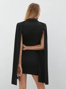 BizChic Khăn quàng áo tay cánh Váy bodycon - màu đen - Xem 2