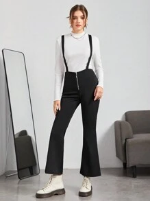 Teen Girl Zip Up Flare Leg Overall Jumpsuit Without Tee