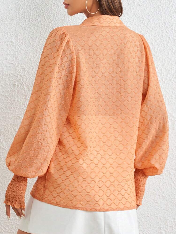 Solid Button Front Shirt