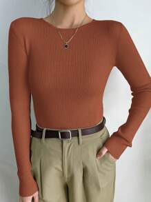 DAZY 纯色修身商务休闲毛衣、长袖上衣、秋季女装