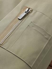 Manfinity Homme Men's Loose Fit Hooded Padded Coat With Zipper - Green - View 7