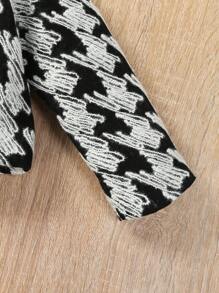 Baby Boy Houndstooth Print Button Front Overcoat - Multicolor - View 12