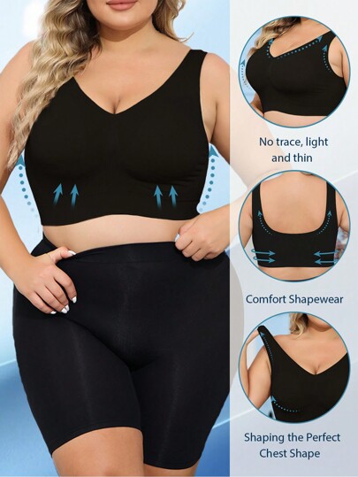 Plus Seamless Solid Tank Bralette