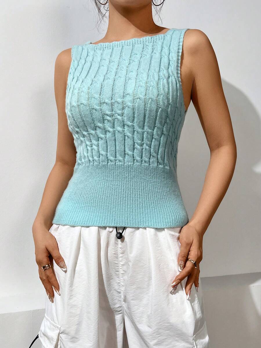 SHEIN Unity 女士毛衣馬甲 - 淺藍色 - 查看 1