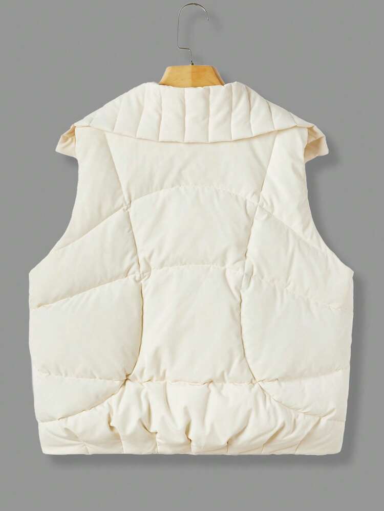 Frog Button Puffer Vest Coat