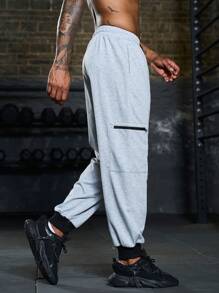 Manfinity Sport Corelite Hombres Pantalones deportivos de cintura con cordón - Gris - Ver 3