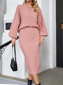 Chiquease 燈籠袖毛衣和針織裙