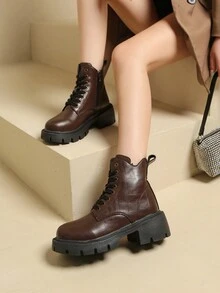 女士時尚靴子 - 棕色 - 查看 2