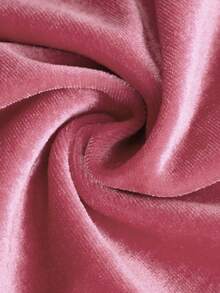 Vestido con cuello de cisne y drapeado para adolescentes - Rosa Pálido - Ver 3