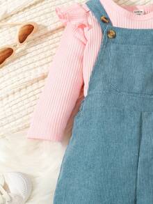 女嬰荷葉邊 T 恤和繩索連身褲 - 彩色 - 查看 6