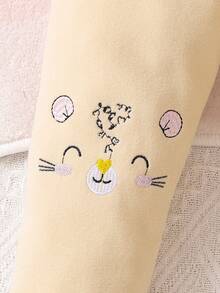 SHEIN Young Girl 2pcs Heart Print Leggings - Apricot - View 7