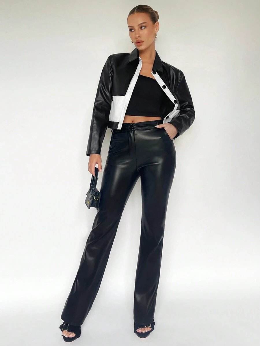 Maija 雙色前紐扣夾克 - 黑與白 - 查看 1